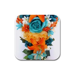 Spring Flowers Rubber Square Coaster (4 Pack)  by LW41021