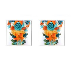 Spring Flowers Cufflinks (square) by LW41021