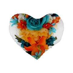 Spring Flowers Standard 16  Premium Flano Heart Shape Cushions by LW41021