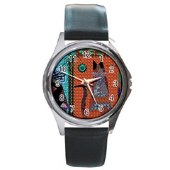 Cats Round Metal Watch by LW41021