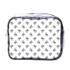 Black And White Sketchy Birds Motif Pattern Mini Toiletries Bag (one Side) by dflcprintsclothing