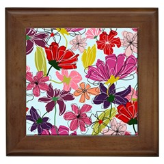 Flower Pattern Framed Tile