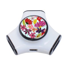 Flower Pattern 3-port Usb Hub by Galinka