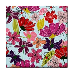 Flower Pattern Tile Coaster