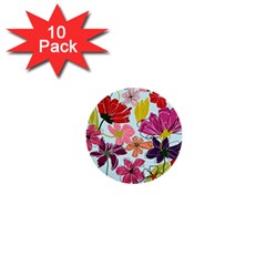 Flower Pattern 1  Mini Buttons (10 Pack)  by Galinka