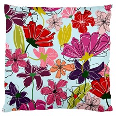 Flower Pattern Large Cushion Case (one Side) by Galinka