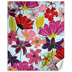 Flower Pattern Canvas 16  X 20 