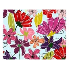 Flower Pattern Double Sided Flano Blanket (large) 