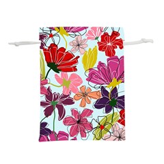 Flower Pattern Lightweight Drawstring Pouch (m) by Galinka