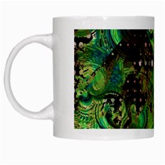 Peacocks And Pyramids White Mugs by MRNStudios