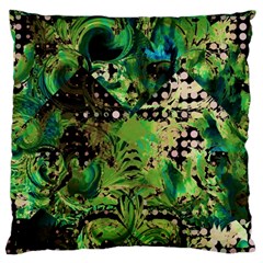 Peacocks And Pyramids Large Cushion Case (two Sides) by MRNStudios