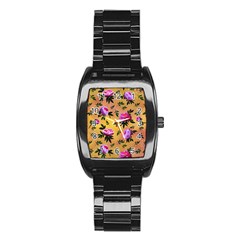 Delicate Peonies Stainless Steel Barrel Watch by SychEva