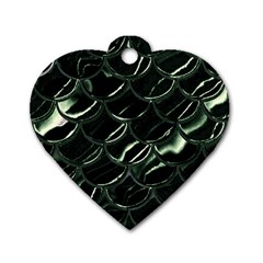 Dragon Scales Dog Tag Heart (one Side) by PollyParadise