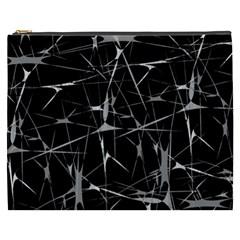 Black And White Splatter Abstract Print Cosmetic Bag (xxxl) by dflcprintsclothing