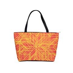 Orange/yellow Line Pattern Classic Shoulder Handbag by LyleHatchDesign