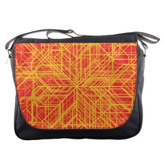 Orange/yellow Line Pattern Messenger Bag by LyleHatchDesign