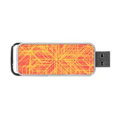 Orange/yellow Line Pattern Portable Usb Flash (two Sides) by LyleHatchDesign