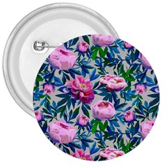 Pink Peonies Watercolor 3  Buttons by SychEva