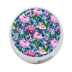 Pink Peonies Watercolor 4-port Usb Hub (two Sides) by SychEva