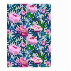 Pink Peonies Watercolor Small Garden Flag (two Sides) by SychEva