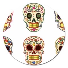 Day Of The Dead Day Of The Dead Magnet 5  (round) by GrowBasket