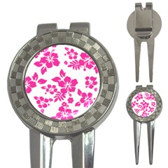 Hibiscus Pattern Pink 3-in-1 Golf Divots