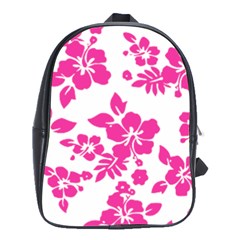 Hibiscus Pattern Pink School Bag (large) by GrowBasket