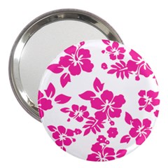 Hibiscus Pattern Pink 3  Handbag Mirrors by GrowBasket