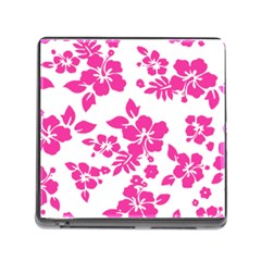 Hibiscus Pattern Pink Memory Card Reader (square 5 Slot) by GrowBasket