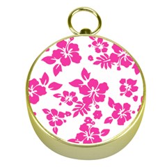 Hibiscus Pattern Pink Gold Compasses by GrowBasket