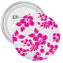 Hibiscus Pattern Pink 3  Buttons by GrowBasket