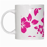 Hibiscus pattern pink White Mugs Left