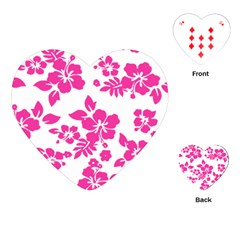 Hibiscus Pattern Pink Playing Cards Single Design (heart) by GrowBasket