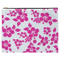 Hibiscus Pattern Pink Cosmetic Bag (xxxl) by GrowBasket