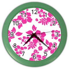 Hibiscus Pattern Pink Color Wall Clock by GrowBasket