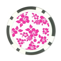Hibiscus Pattern Pink Poker Chip Card Guard by GrowBasket