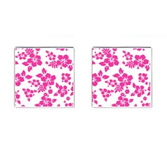 Hibiscus Pattern Pink Cufflinks (square) by GrowBasket