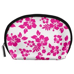 Hibiscus Pattern Pink Accessory Pouch (large)