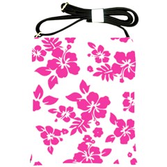 Hibiscus Pattern Pink Shoulder Sling Bag