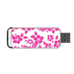 Hibiscus Pattern Pink Portable Usb Flash (one Side) by GrowBasket