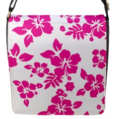 Hibiscus Pattern Pink Flap Closure Messenger Bag (s) by GrowBasket