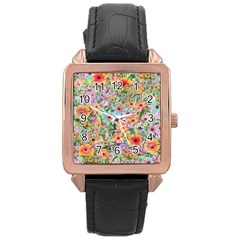 Secretgarden Rose Gold Leather Watch  by PollyParadise