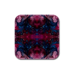 The Dragon s Flames Rubber Square Coaster (4 Pack)  by kaleidomarblingart