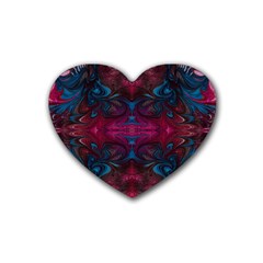 The Dragon s Flames Rubber Coaster (heart)  by kaleidomarblingart