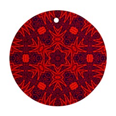 Red Rose Round Ornament (two Sides) by LW323