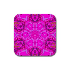 Purple Flower 2 Rubber Coaster (square)  by LW323