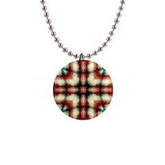 Royal Plaid 1  Button Necklace by LW323