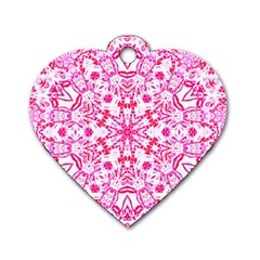 Pink Petals Dog Tag Heart (one Side) by LW323