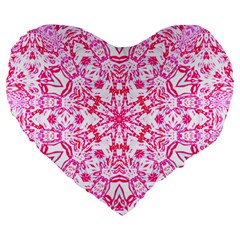 Pink Petals Large 19  Premium Heart Shape Cushions by LW323
