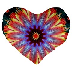Passion Flower Large 19  Premium Flano Heart Shape Cushions